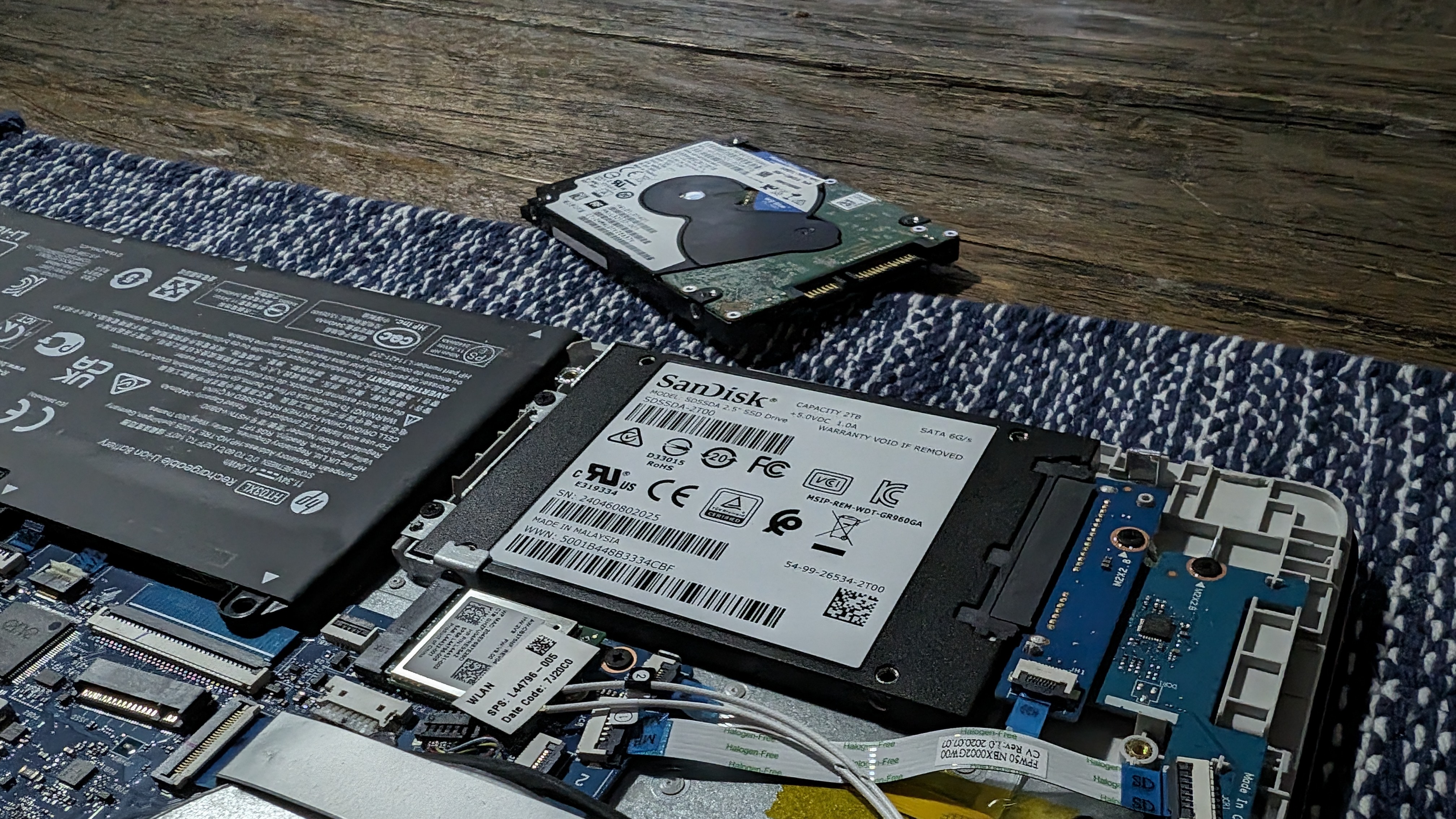 An HDD swapped out for an SSD